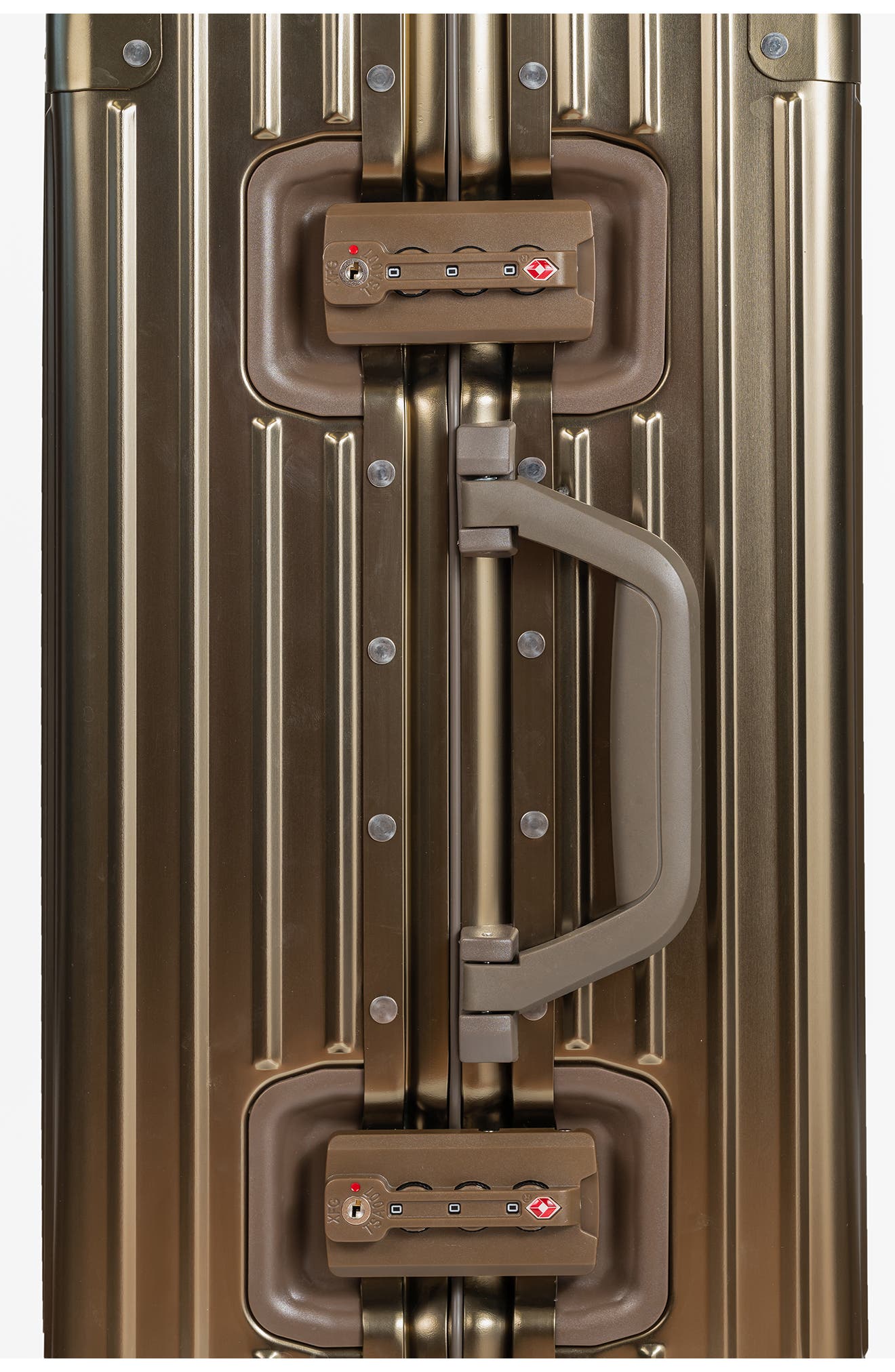 CHAMPS Aluminum Hardside Spinner Suitcase Carry-On, Alternate, color, Titanium Gold