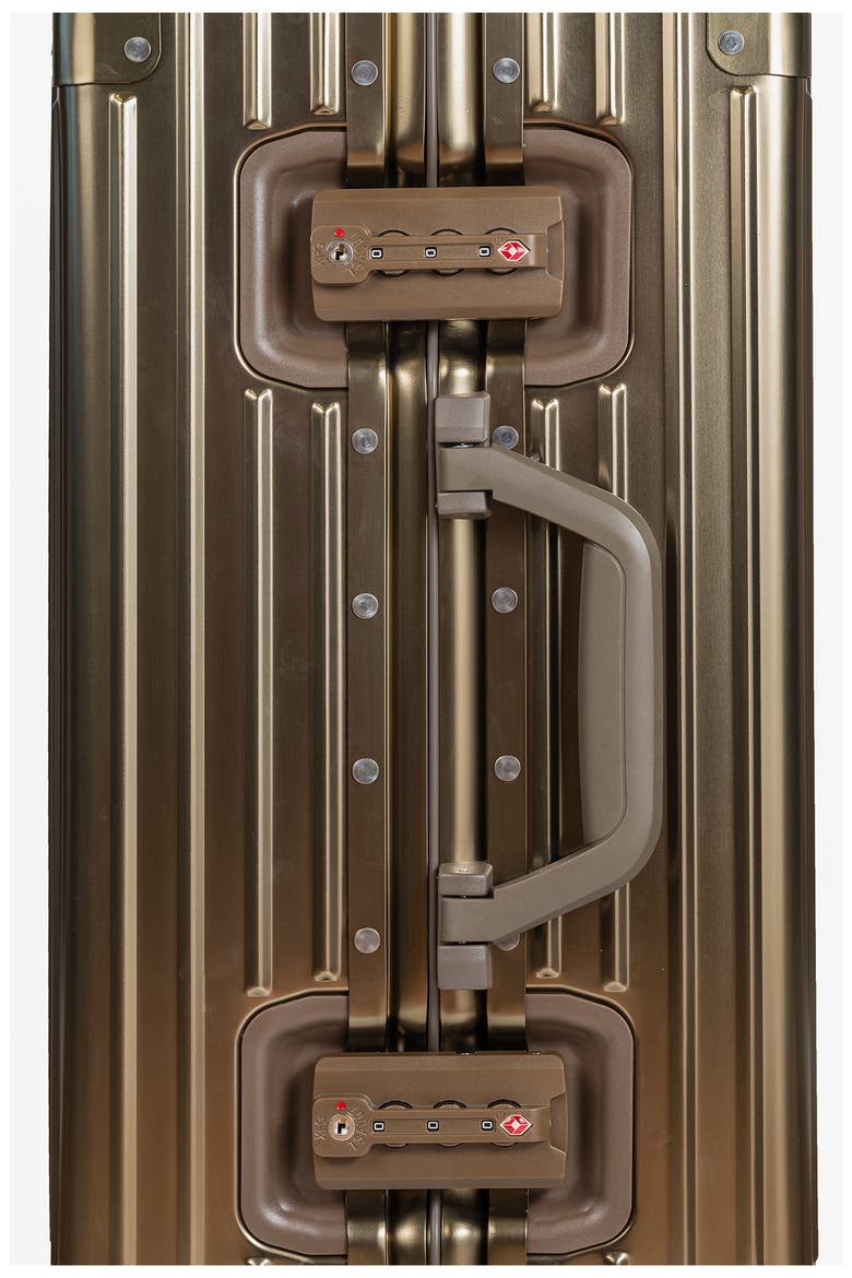 Aluminum Hardside Spinner Suitcase Carry-On, Alternate, color, TITANIUM GOLD