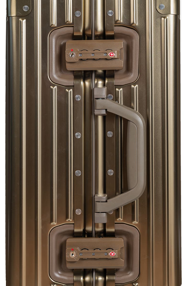 CHAMPS Aluminum Hardside Spinner Suitcase Carry-On, Alternate, color, Titanium Gold