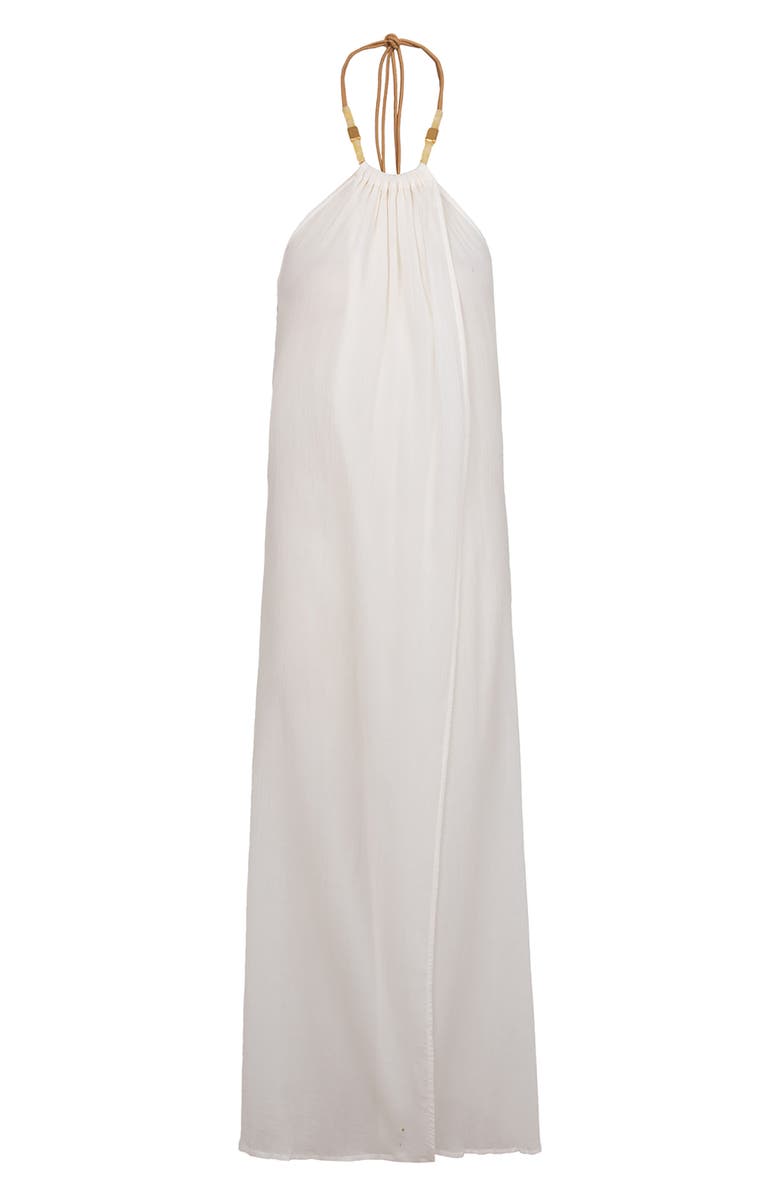 ViX Paula Hermanny Cloe Halter Cover-Up Dress, Alternate, color, Off White