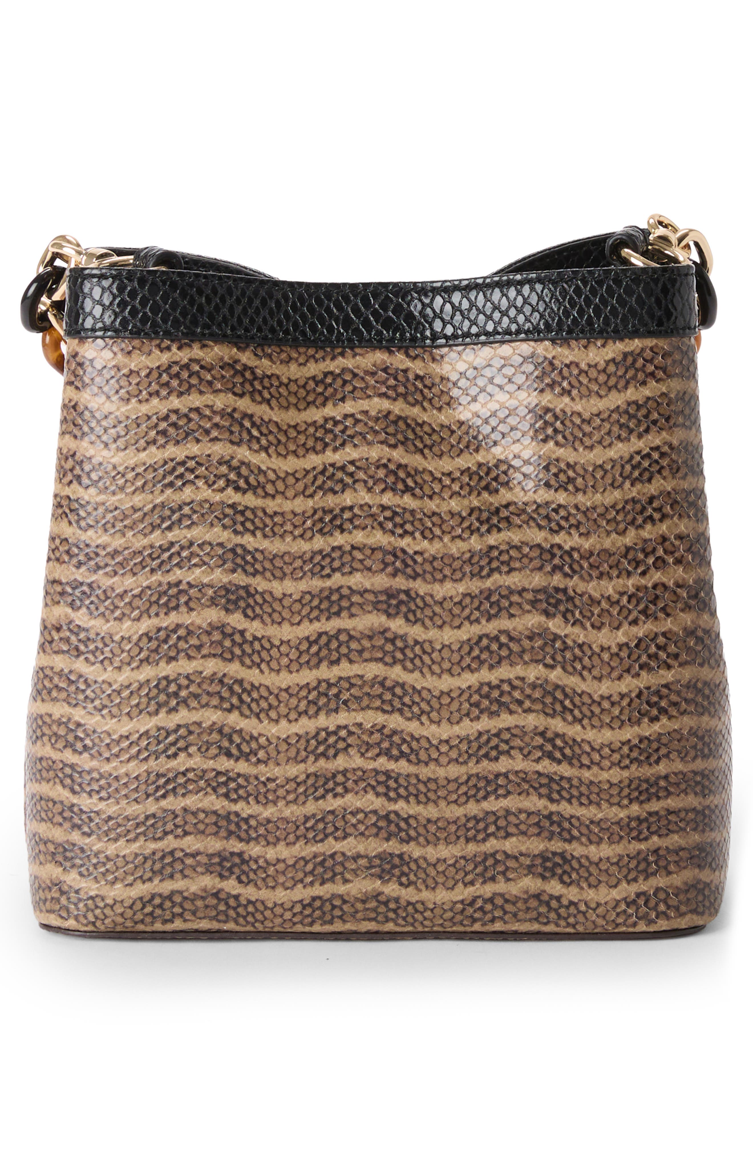 Mod Mini Amelia Croc Embossed Leather Crossbody Bag, Alternate, color, BEIGE MULTI