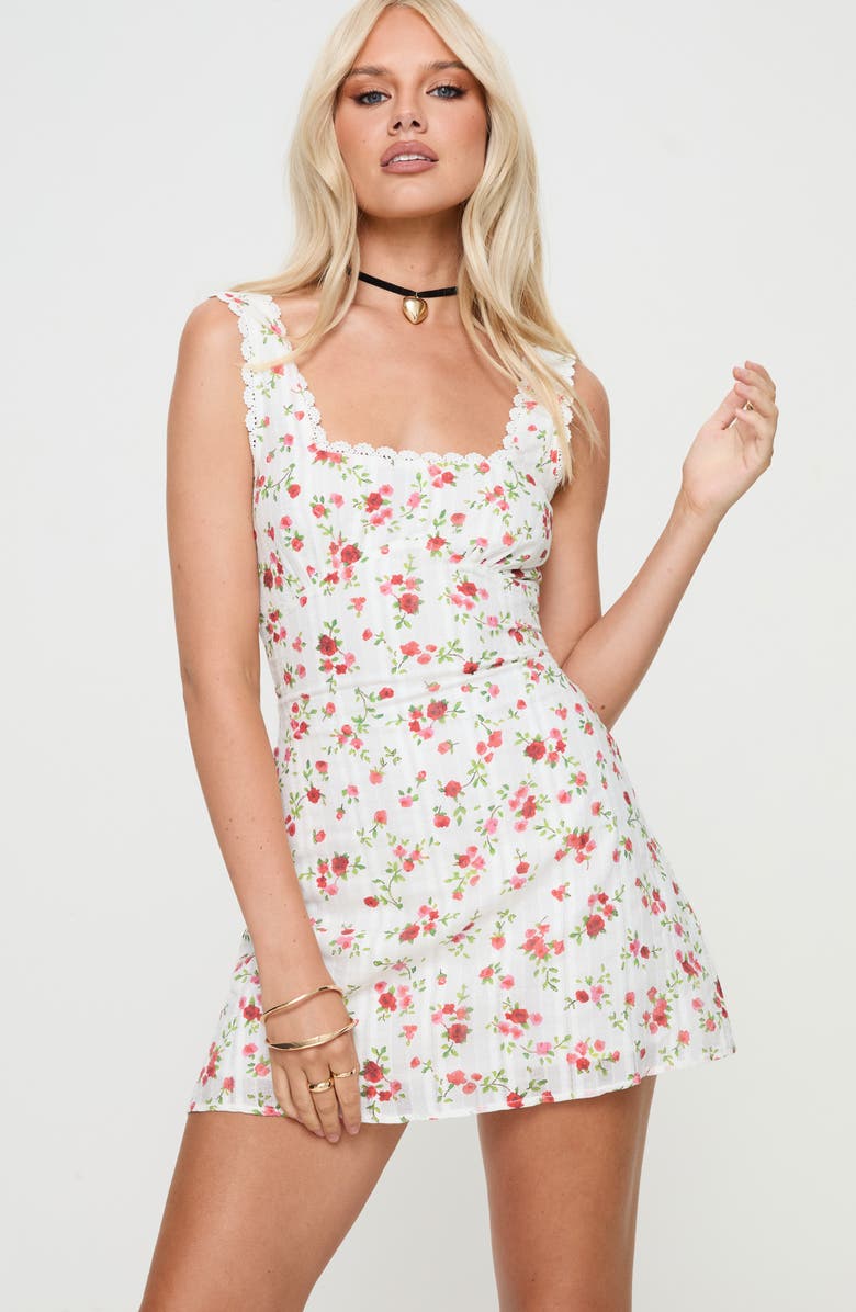 Princess Polly Dasha Floral Cotton Minidress, Alternate, color, 