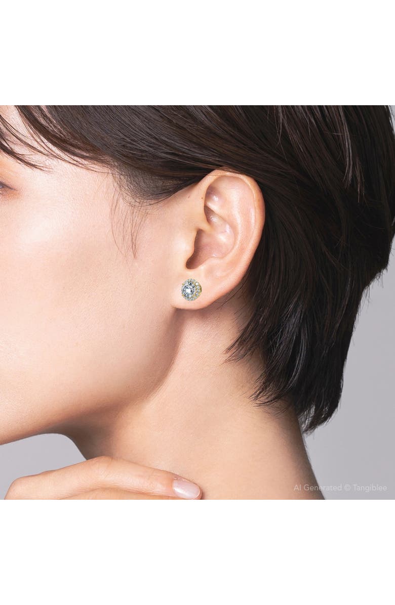 Bliss Diamond 2.25Ct Halo Round Diamond Studs 14k Gold Lab Grown Women's Earrings, Alternate, color,