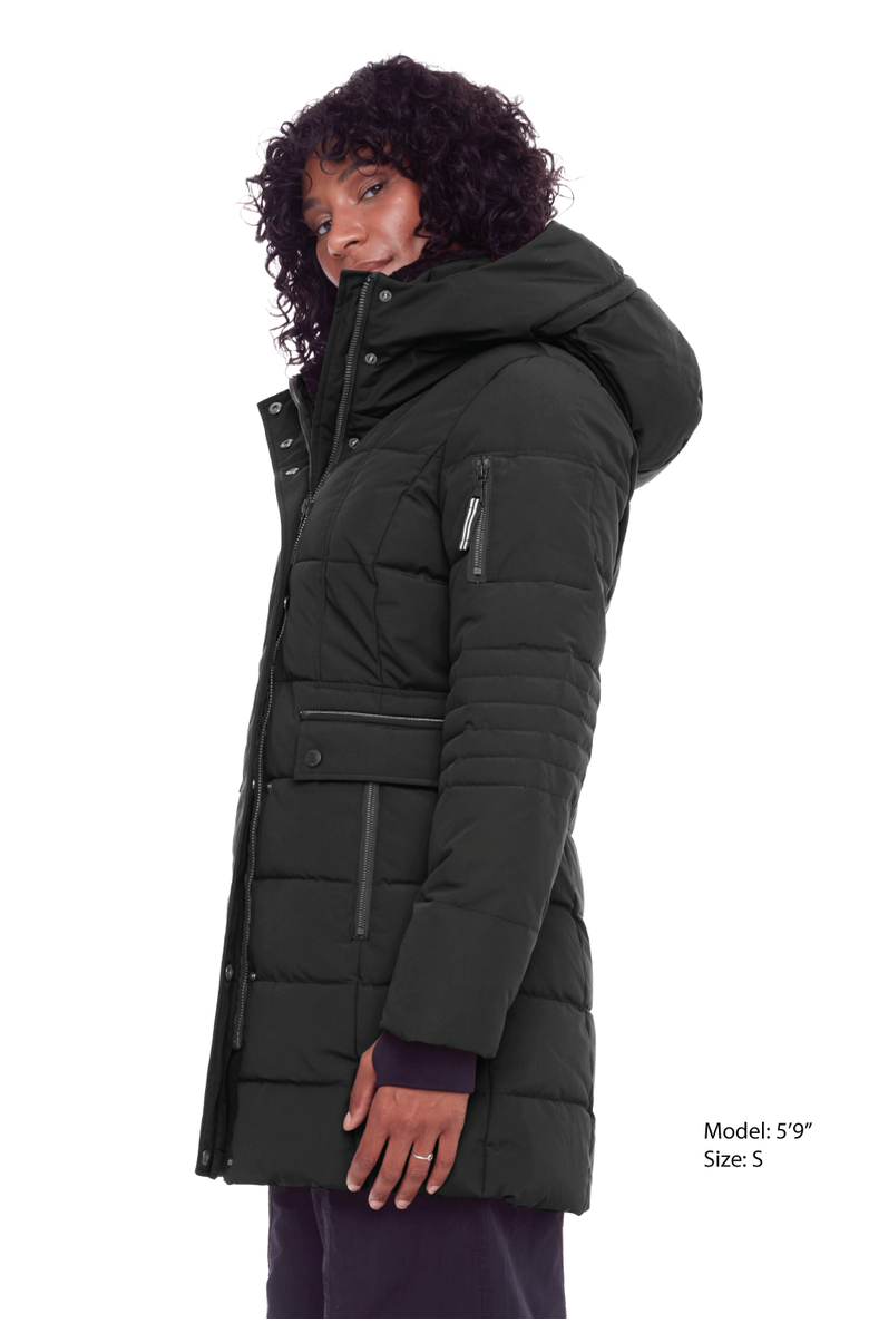 Alpine North KOOTNEY - Vegan Down Mid-Length Parka Coat, Alternate, color, Black