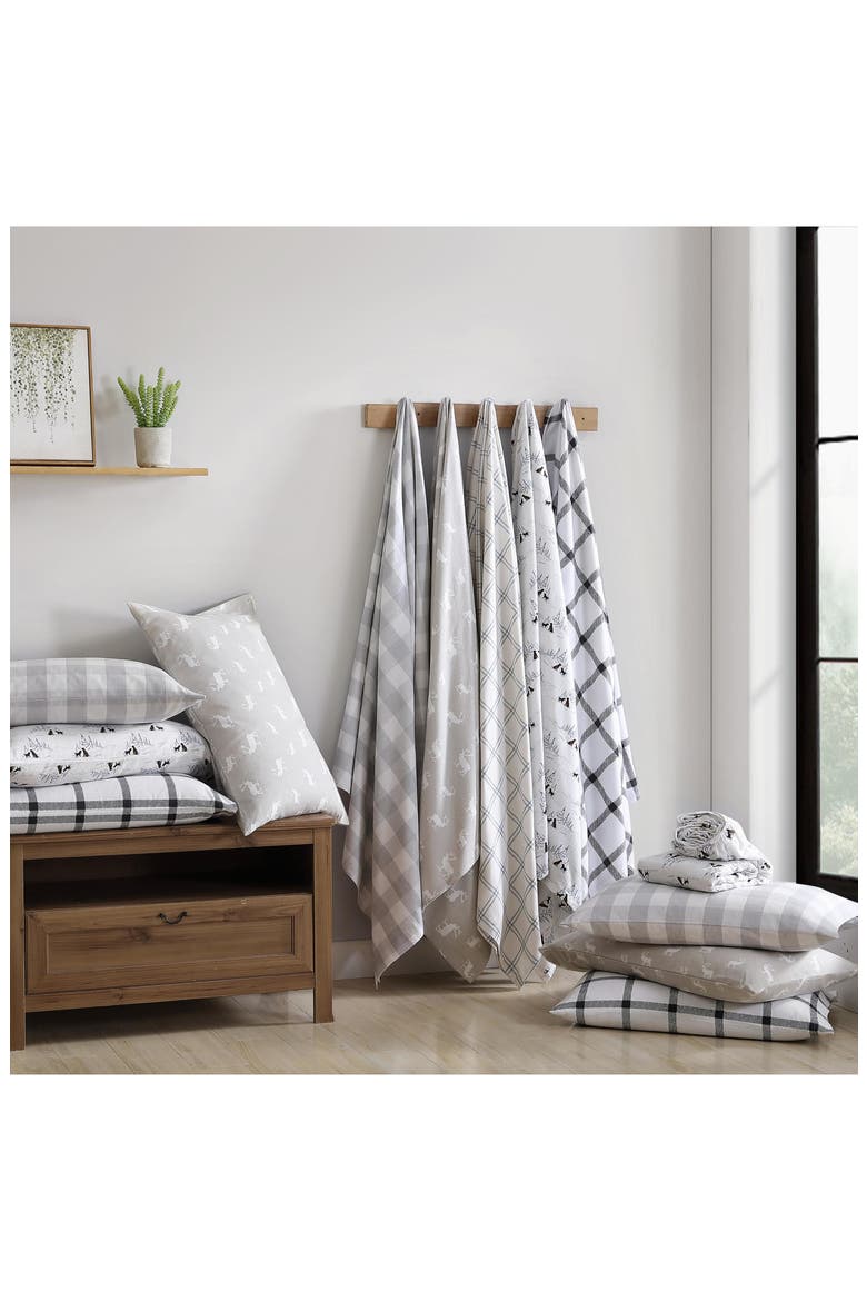 Lakehouse Plaid Sheet Set, Alternate, color, DARK GREY