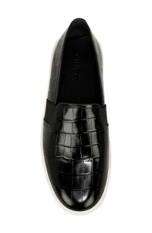 Vince Blair Croco Slip-on Sneakers In Black