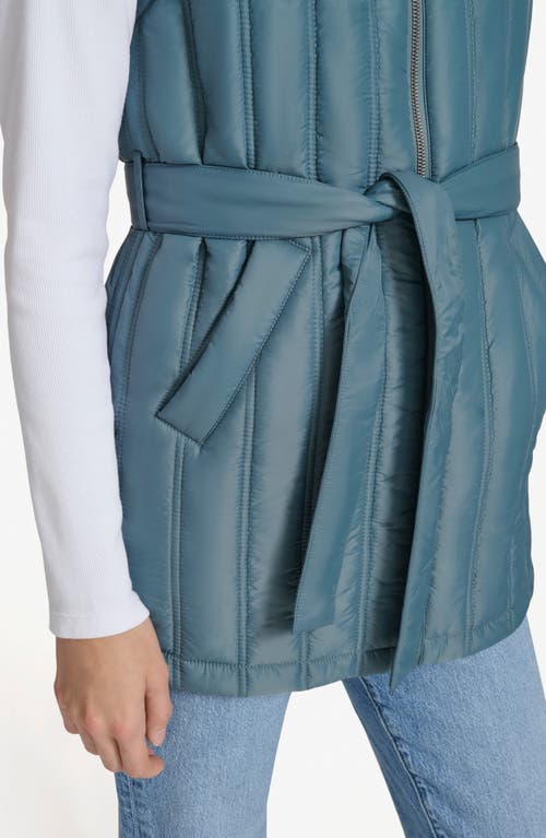 Andrew Marc Quilted Vest In Gray