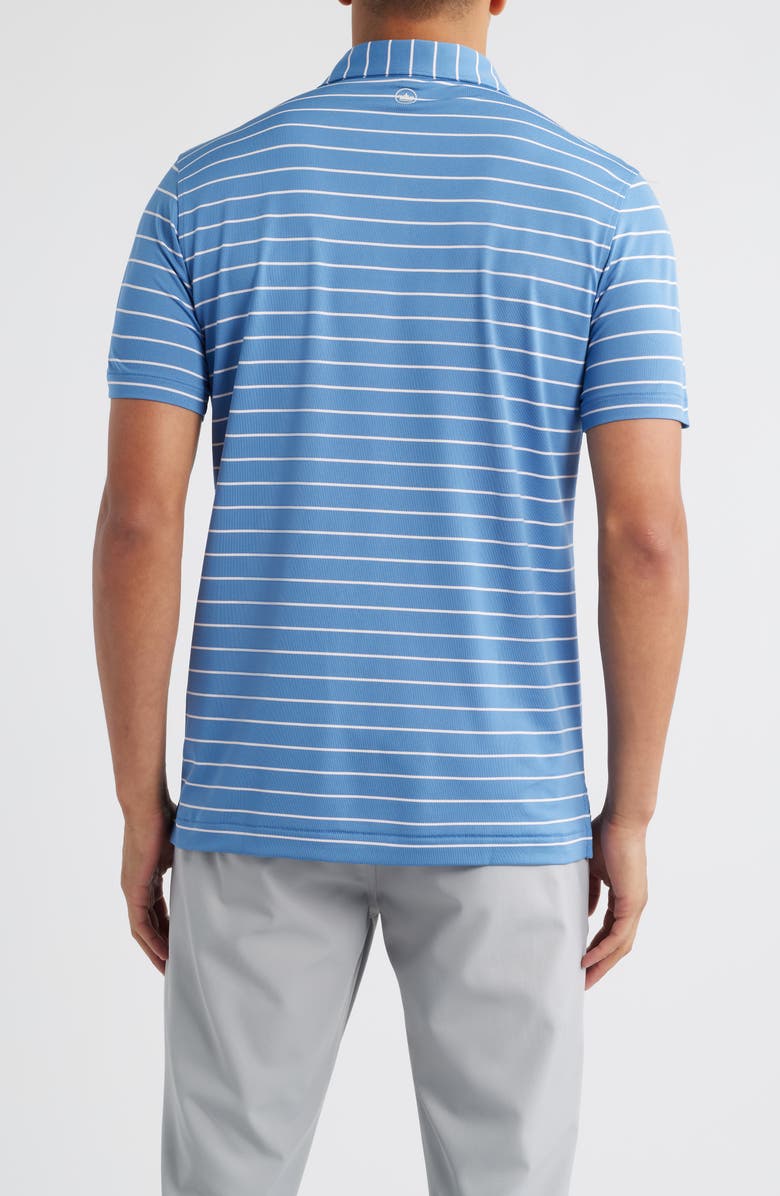 Peter Millar Coda Stripe Performance Piqué Polo, Alternate, color, Lunar Blue