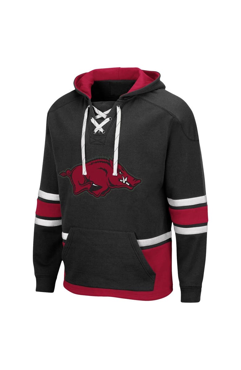 COLOSSEUM Men's Colosseum Black Arkansas Razorbacks Lace Up 3.0 Pullover Hoodie, Alternate, color, 