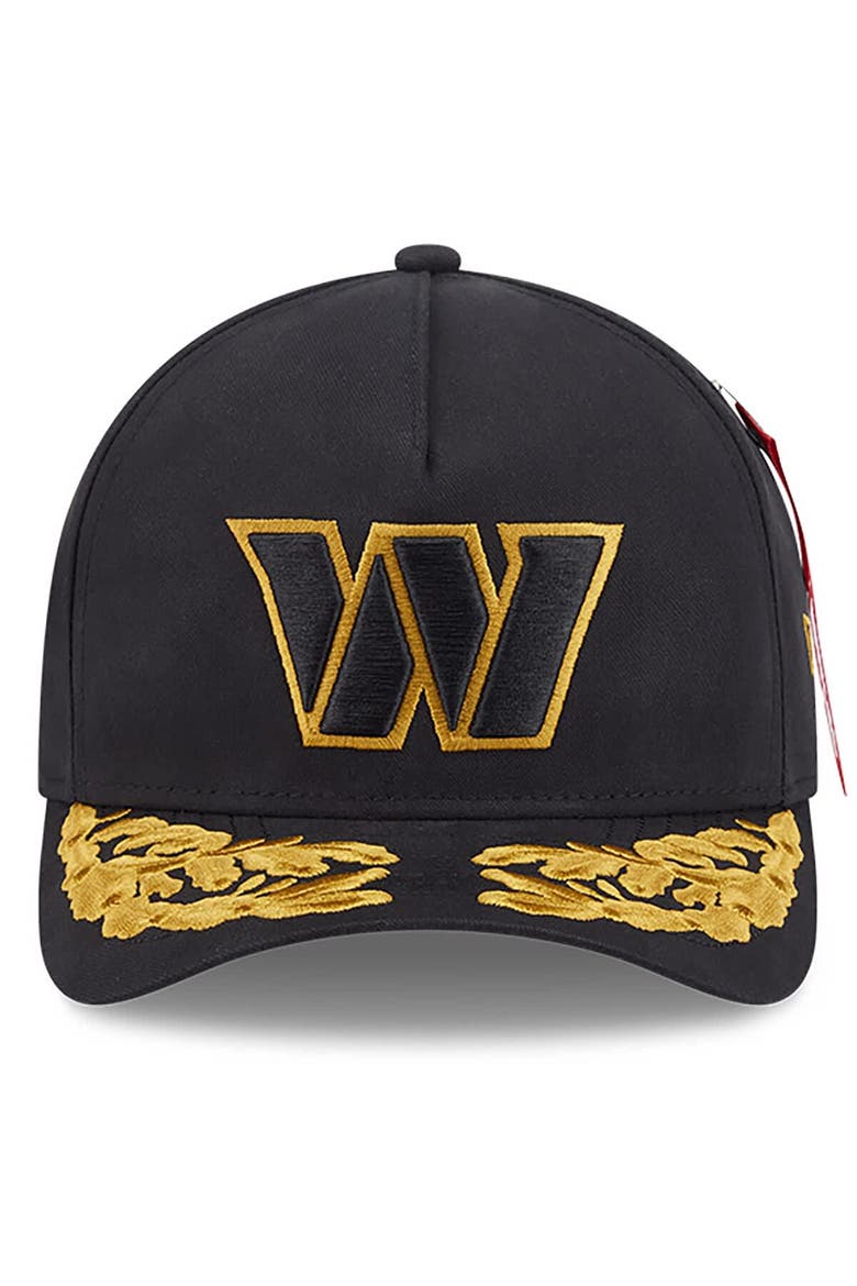 Men's New Era x Alpha Industries  Black Washington Commanders A-Frame 9FORTY Adjustable Hat, Alternate, color, Black