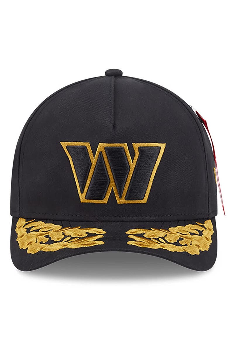 New Era x Alpha Industries Men
s New Era x Alpha Industries  Black Washington Commanders A-Frame 9FORTY Adjustable Hat, Alternate, color, Black
