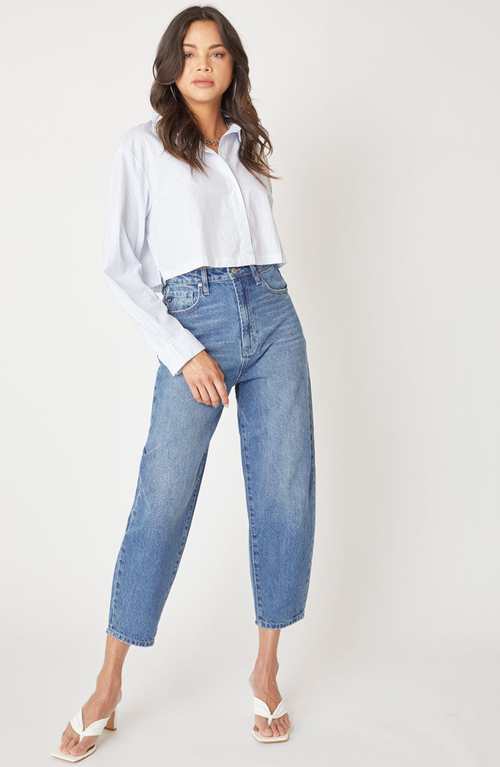 Kancan Ivy Ultra High Rise Balloon Fit Jeans In Blue