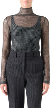 Akris punto Fishnet Mesh Long Sleeve Top