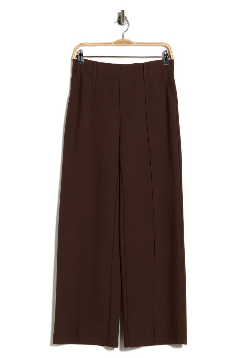 Pull-On Wide Leg Knit Pants, Alternate, color, BROWN
