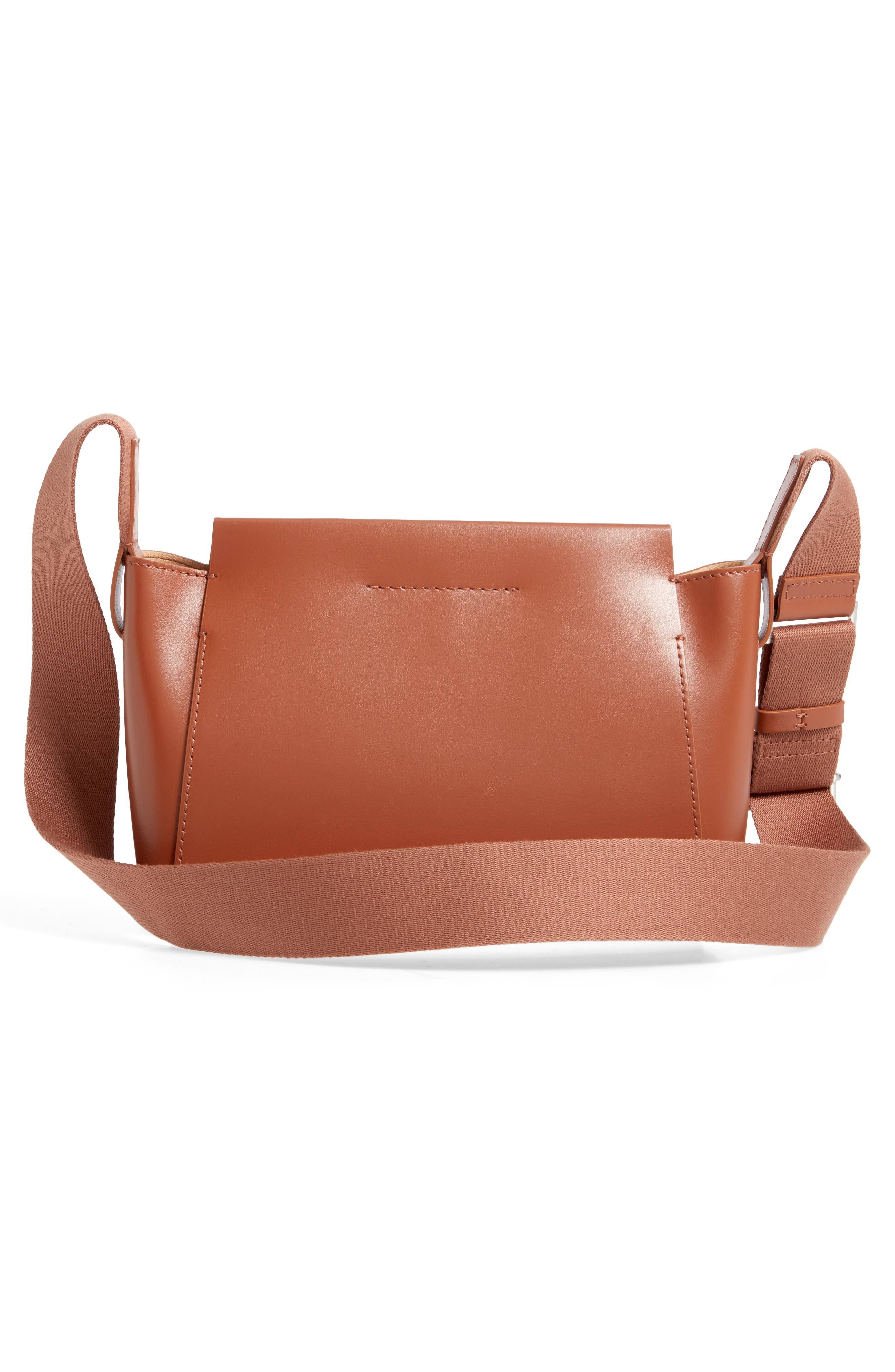 Mini The Form Leather Crossbody Bag, Alternate, color, COGNAC