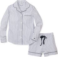 Petite Plume Navy French Ticking Stripe Short Pajamas