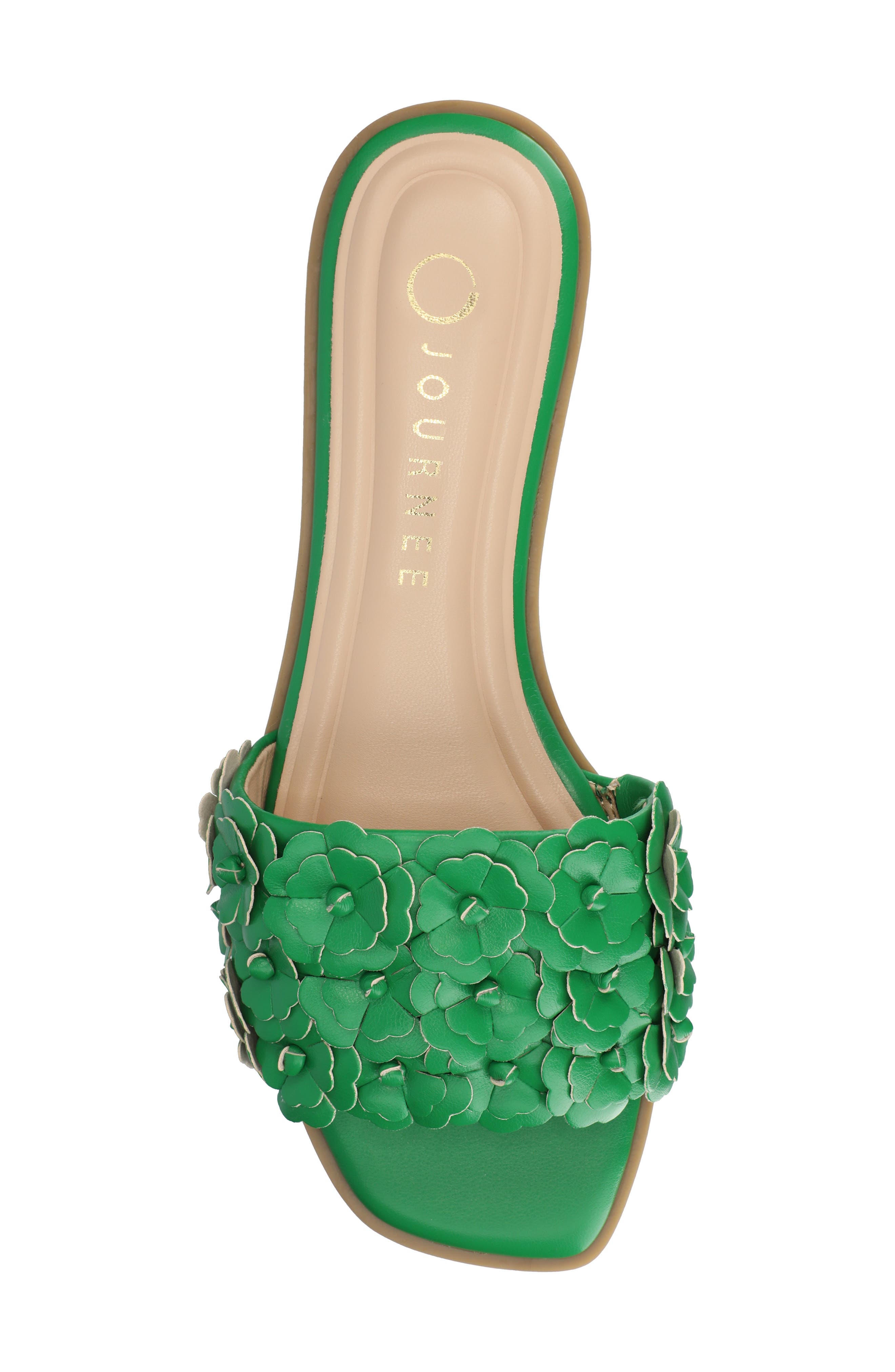 Journee Collection Azalea Slide Sandal, Alternate, color, Green