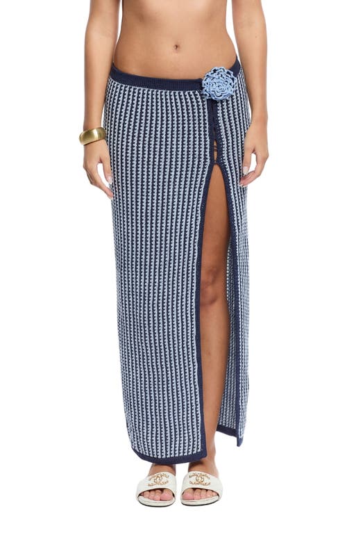 Capittana Rosalia Crochet Cover-up Skirt In Blue