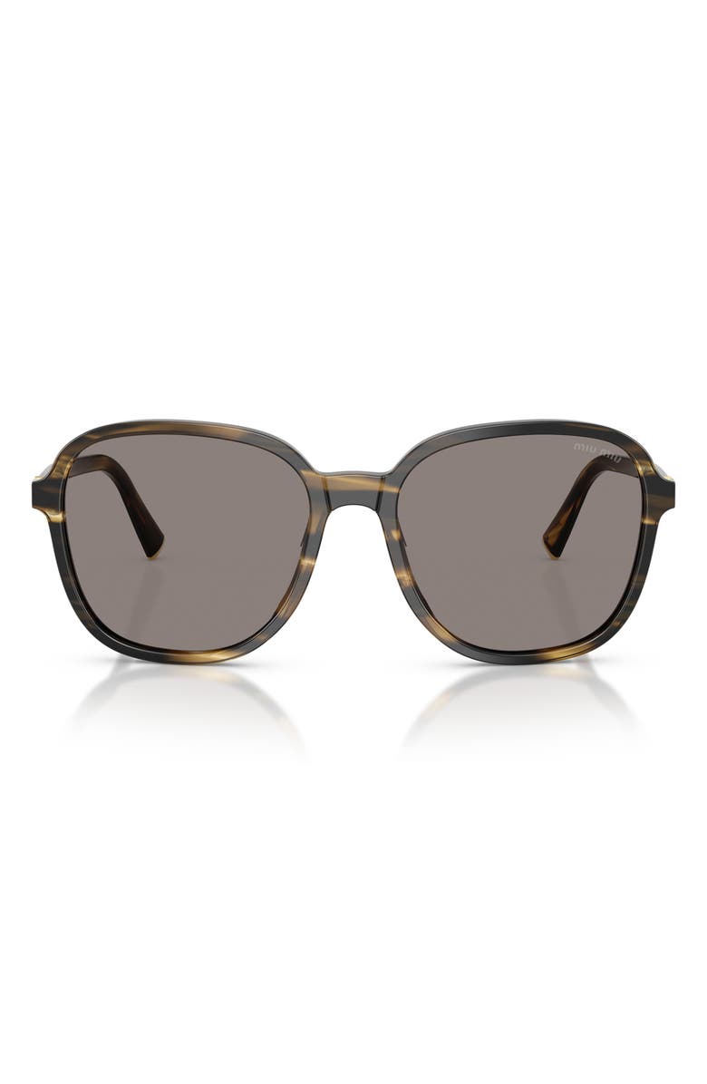 Miu Miu 58mm Pillow Sunglasses, Main, color, Striped Loden / Dark Grey