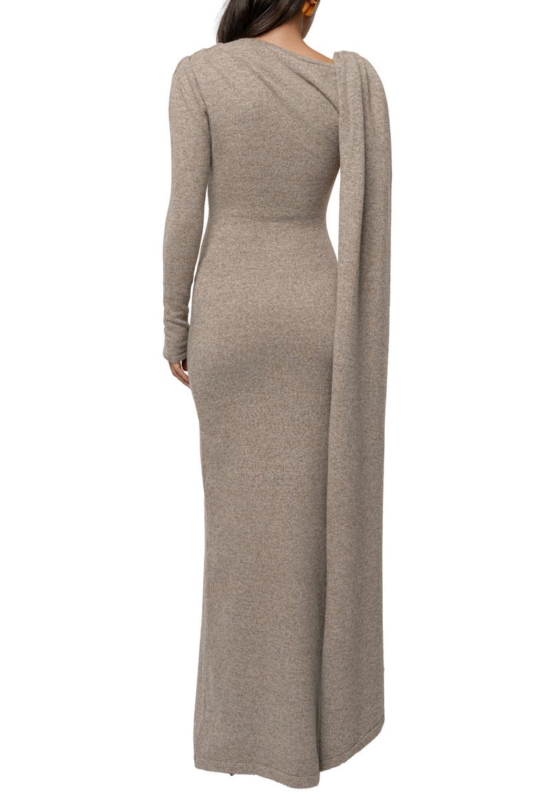 Aniza Drape Long Sleeve Maxi Dress, Alternate, color, BEIGE