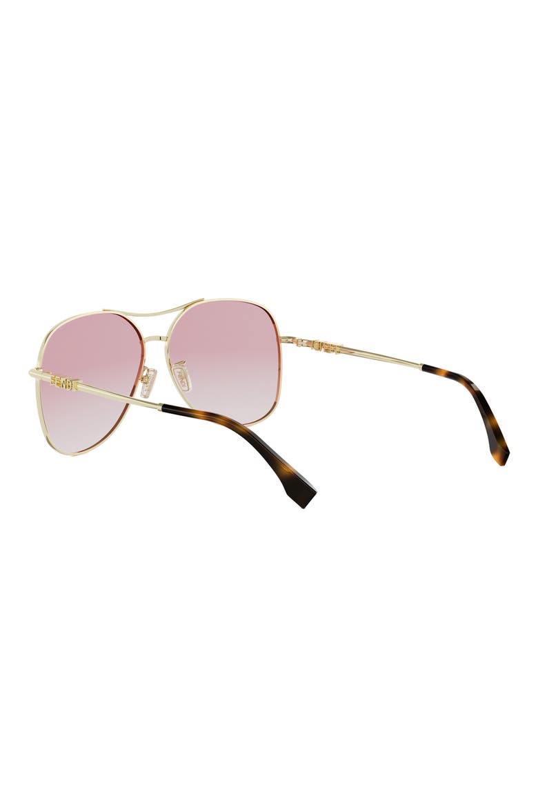 Fendigraphy 61mm Gradient Pilot Sunglasses, Alternate, color, SHINY ENDURA GOLD / GRADIENT