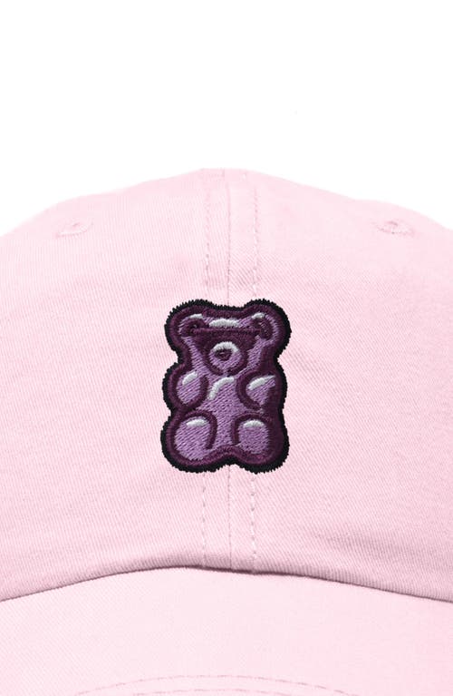 Dalix Purple Gummy Embroidered Cap In Washed Pink