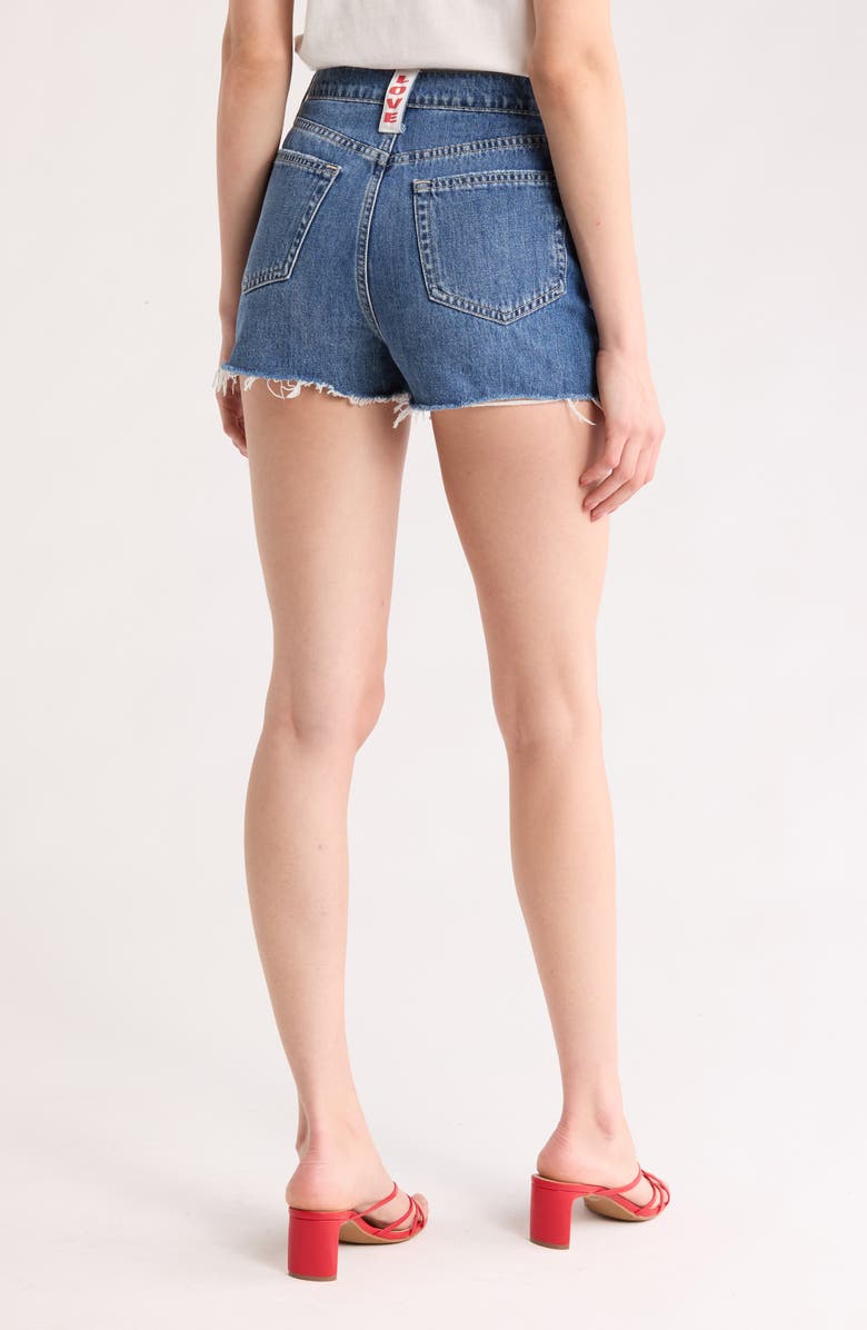 L'AGENCE Clark High Waist Denim Shorts, Alternate, color, Brentwood Destruct