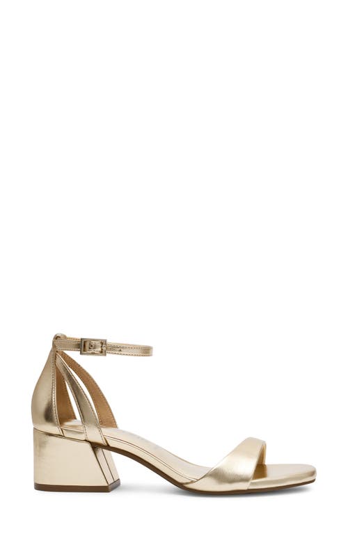 Anne Klein Mia Ankle Strap Sandal In Light Gold Smooth