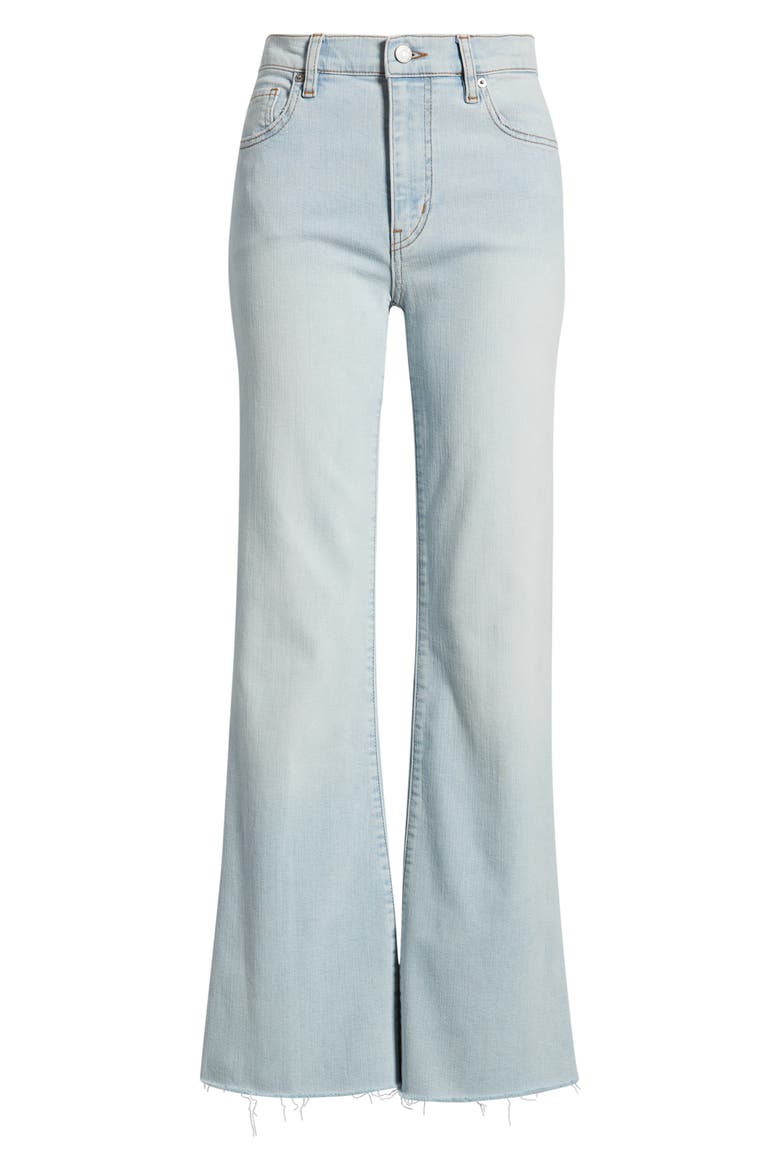 The Icon Raw Hem Flare Jeans, Alternate, color, PREEN RAW AFTER
