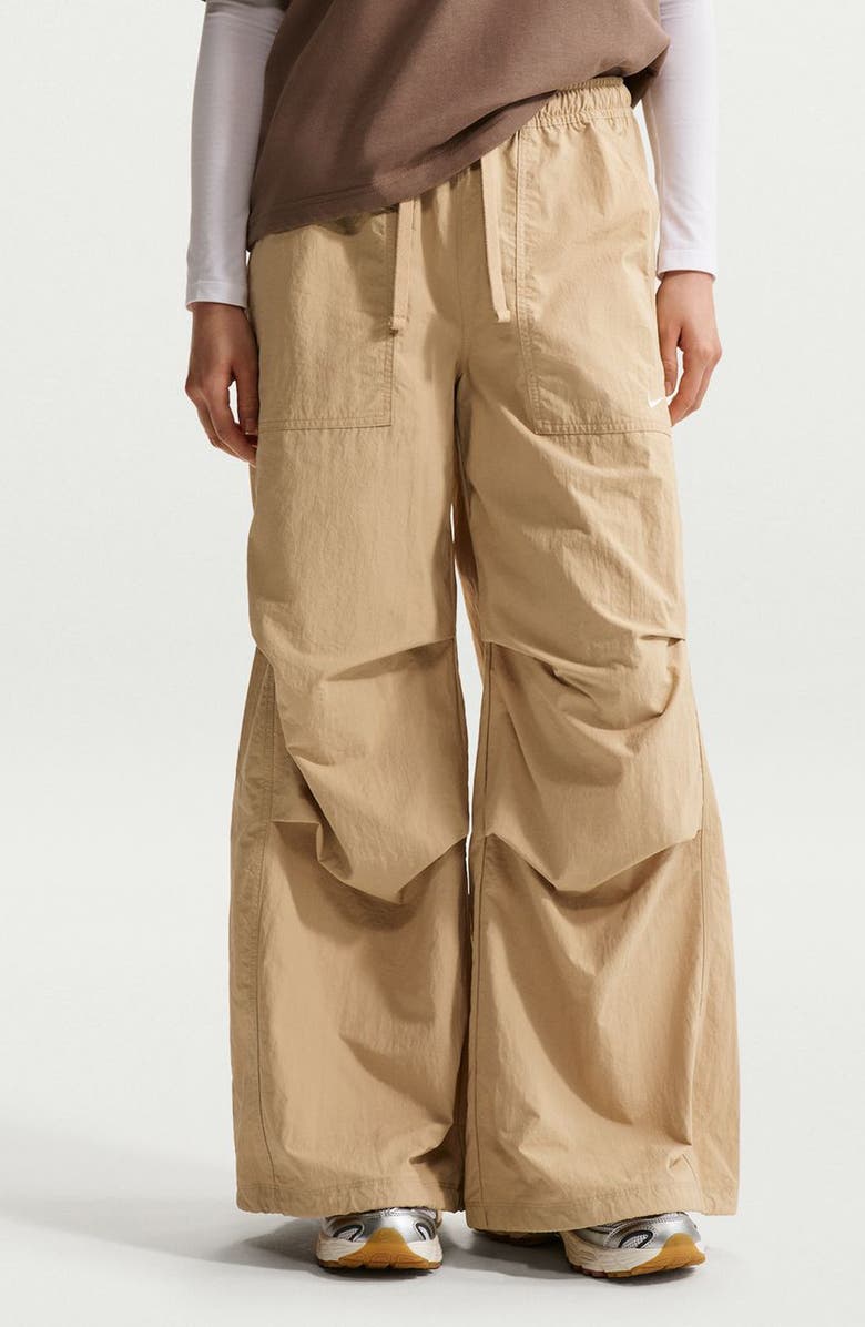 Nike Sportswear Loose Mid Rise Structured Pants, Main, color, Linen/ Sail
