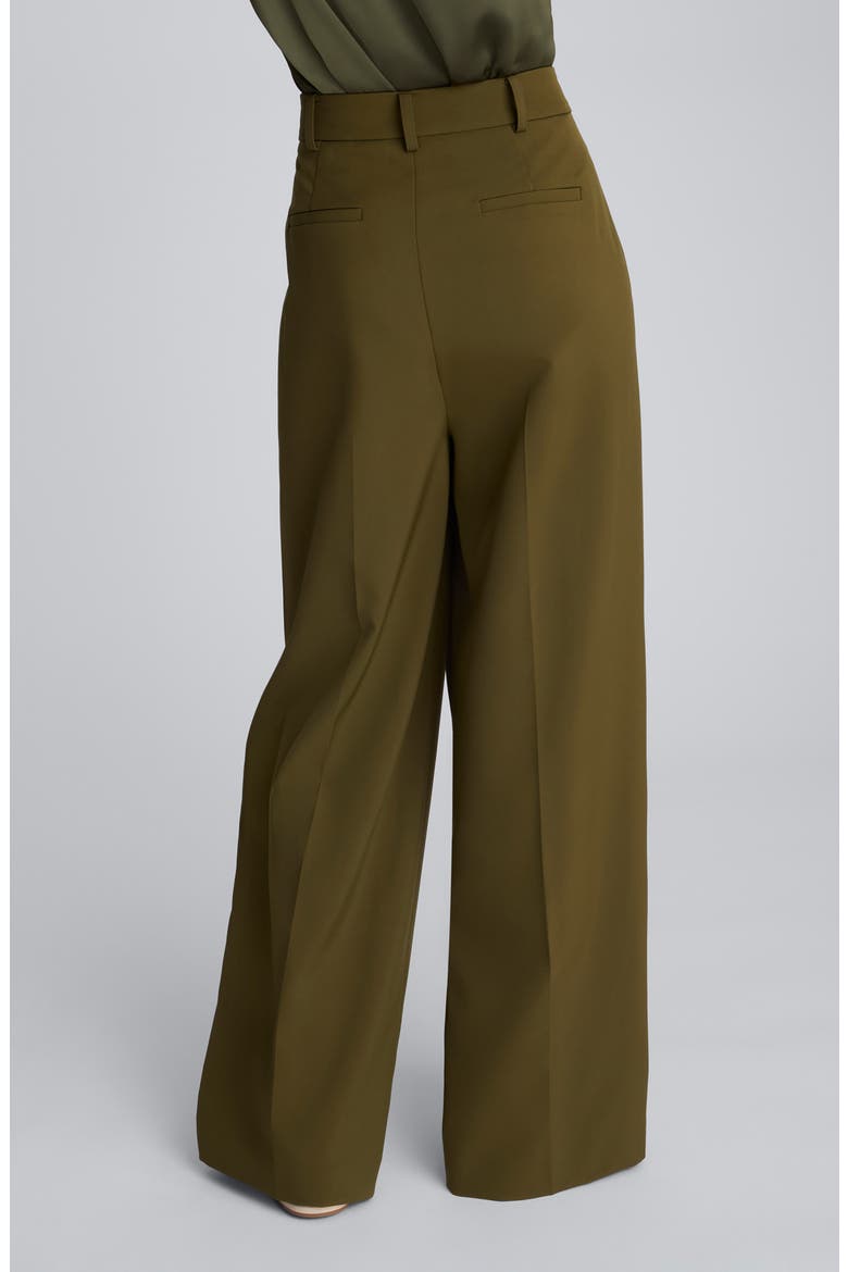 Double Pleat High Waist Wide Leg Pants, Alternate, color, OLIVE GREEN