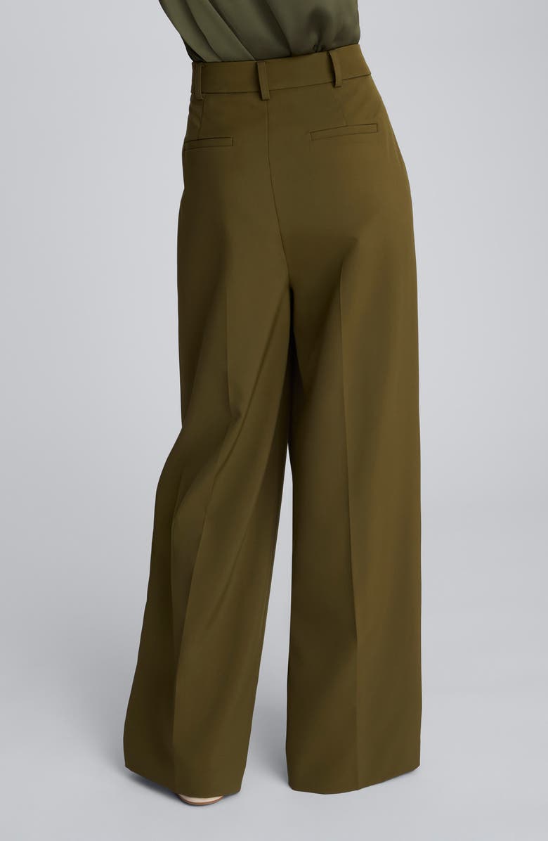 Kenneth Cole Double Pleat High Waist Wide Leg Pants, Alternate, color, Olive Green