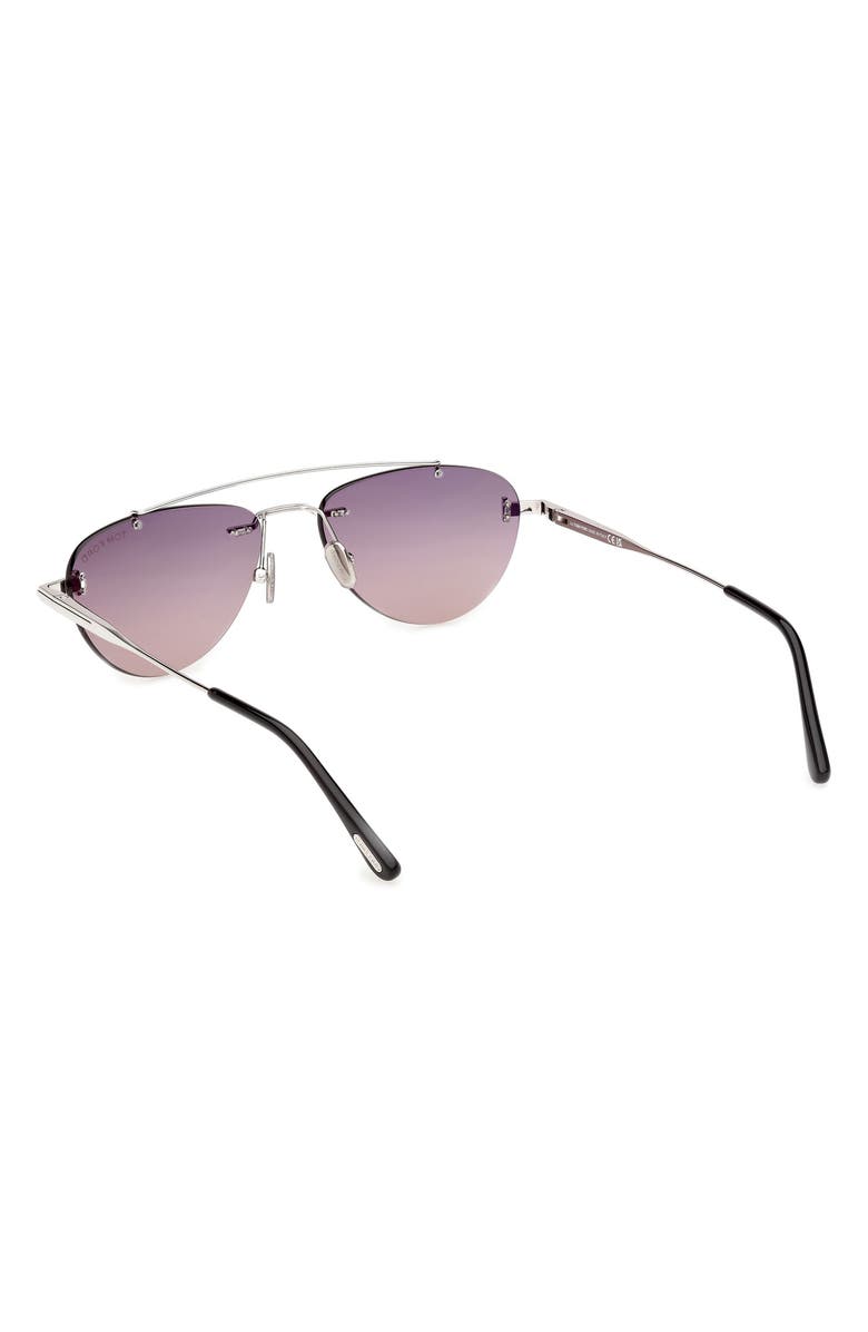 TOM FORD Astor 55mm Gradient Pilot Sunglasses, Alternate, color, Palladium / Smoke To Sand Lens