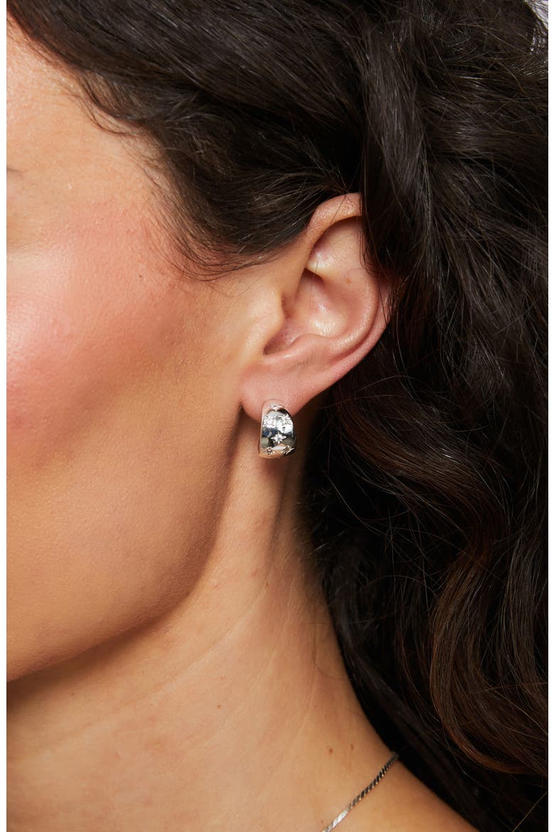 Lunette Hoop Earrings, Alternate, color, SILVER