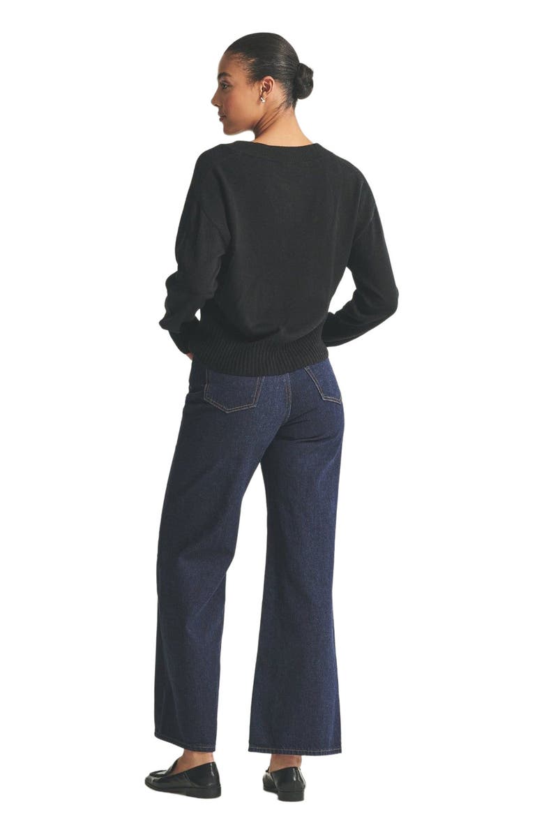 NAADAM Signature Cashmere Classic V-Neck Sweater, Alternate, color, Black