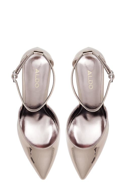 Shop Aldo Jan Ankle Strap Pointed Toe Pump In Pewter