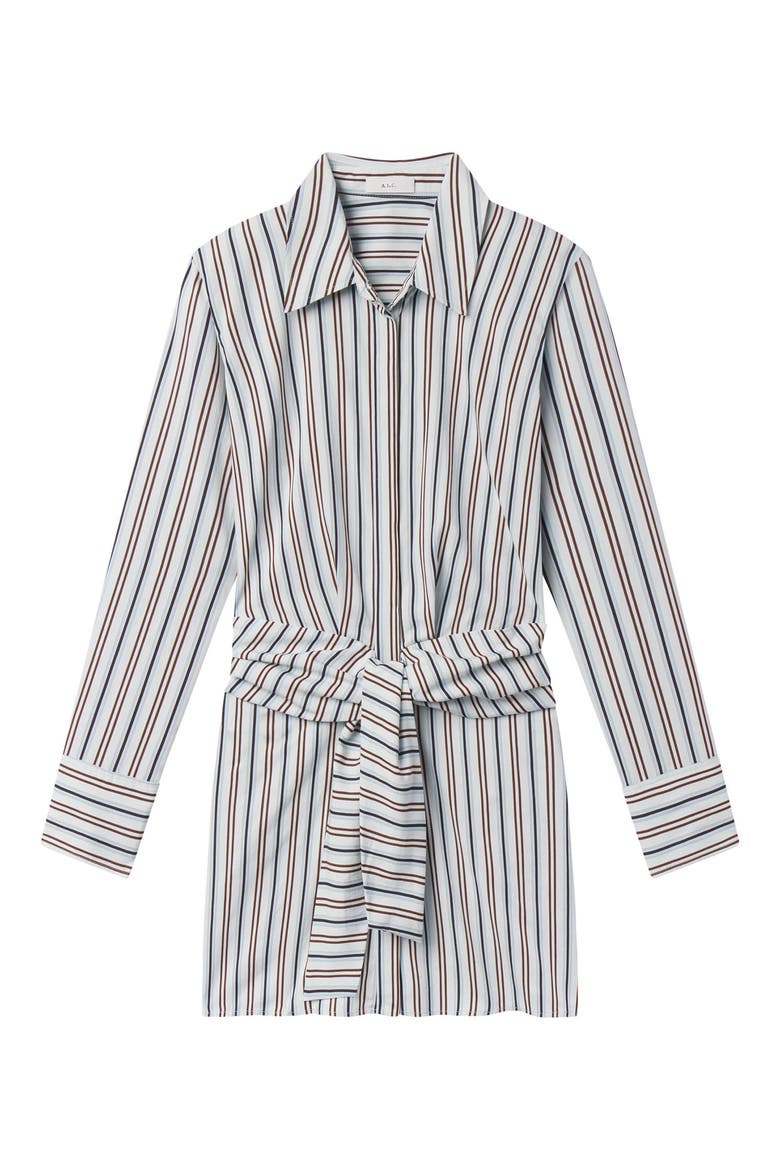 Mia Stripe Shirtdress, Alternate, color, ICE MINT/ GANACHE