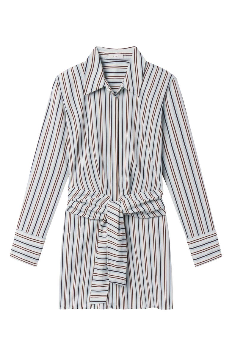 A.L.C. Mia Stripe Shirtdress, Alternate, color, Ice Mint/ Ganache