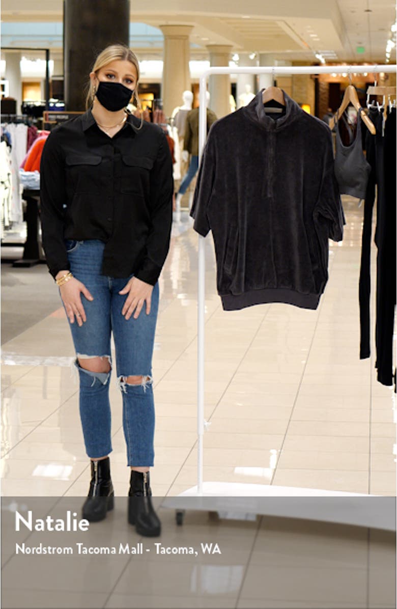 Velour Oversize Half Zip Pullover, sales video thumbnail