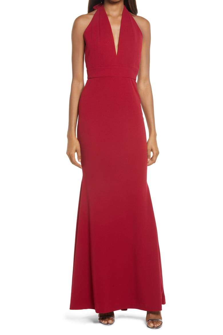 Camden Mermaid Hem Evening Gown, Main, color, GARNET