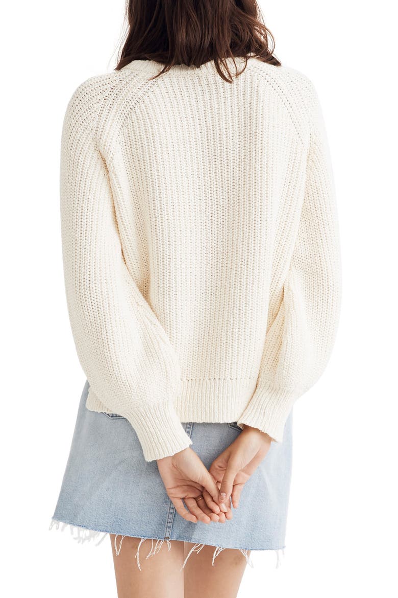 Balloon Sleeve Pullover Sweater, Alternate, color, BRIGHT IVORY