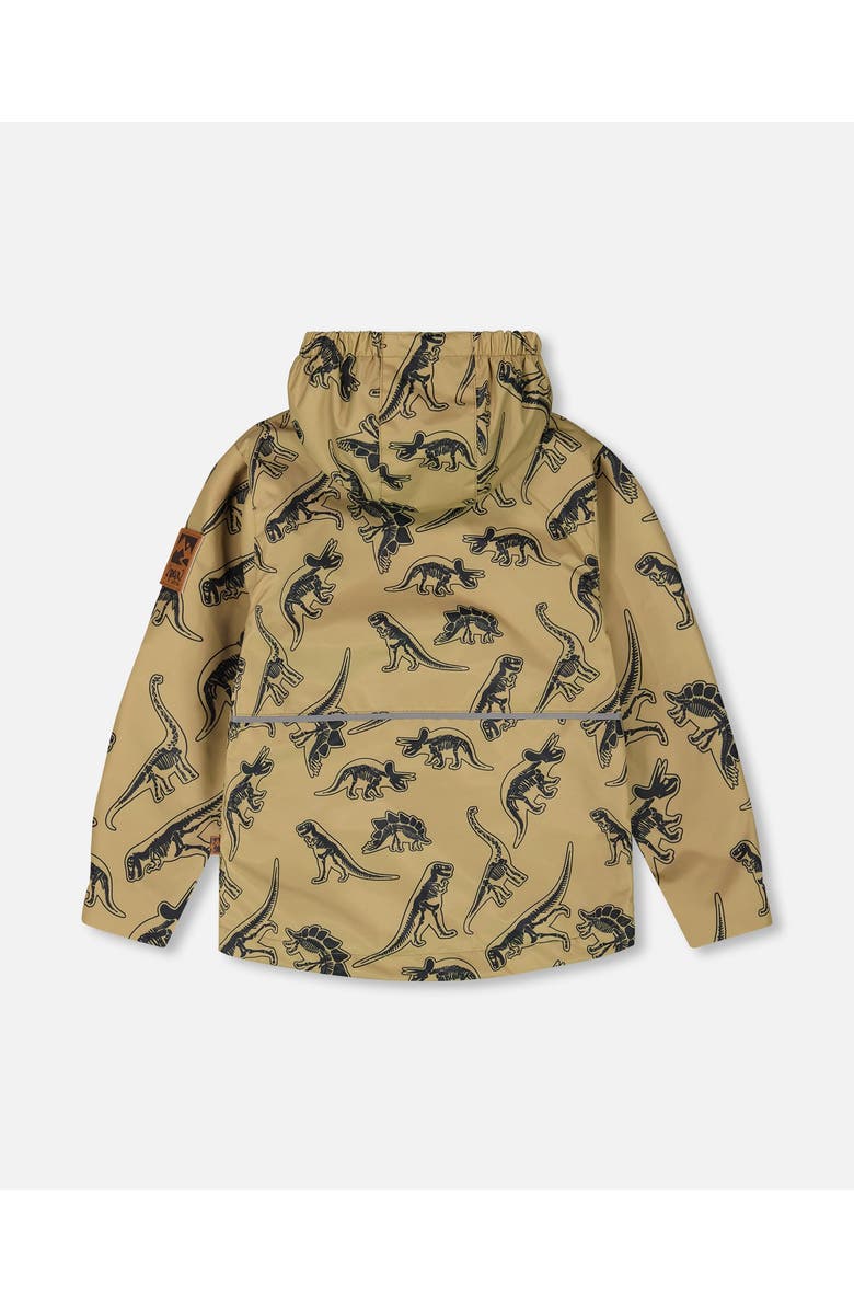 Deux par Deux Baby Boy's 3-In-1 Mid-Season Outerwear Set Black Dinosaur On Beige Background, Alternate, color, 