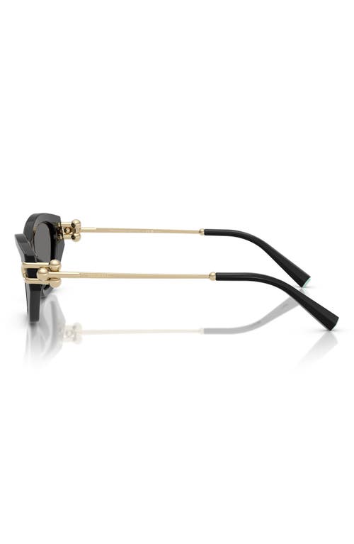 Shop Tiffany & Co . 53mm Polarized Cat Eye Sunglasses In Black/dark Grey Polar