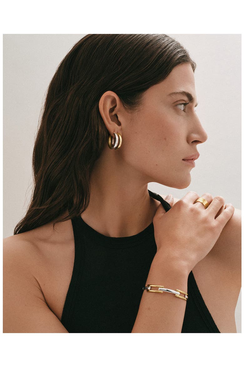 Small Essential Tube Huggie Hoop Earrings, Alternate, color, 18K GOLD VERMEIL/SS