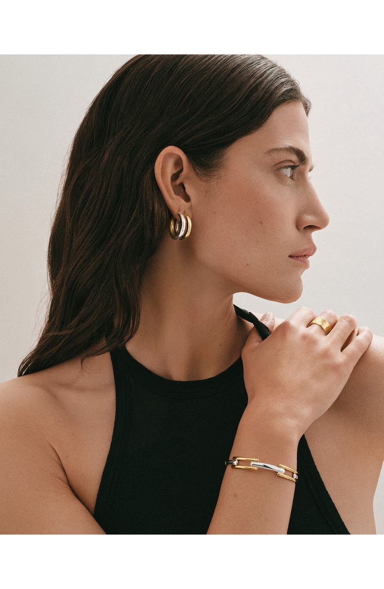 Monica Vinader Small Essential Tube Huggie Hoop Earrings, Alternate, color, 18K Gold Vermeil/Ss