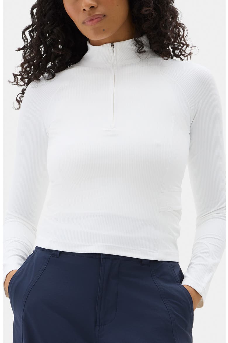 Julie Quarter Zip Top, Main, color, WHITE/ LUNAR ROCK