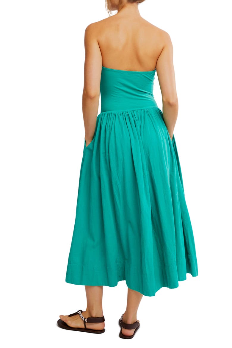 Onda Strapless Midi Dress, Alternate, color, MALACHITE GREEN