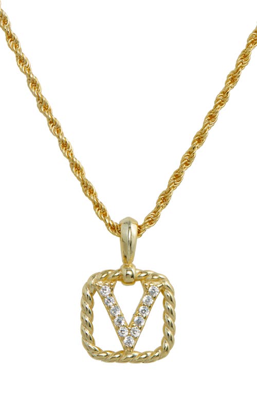 SAVVY CIE JEWELS Initial Pendant Necklace in Yellow-V 