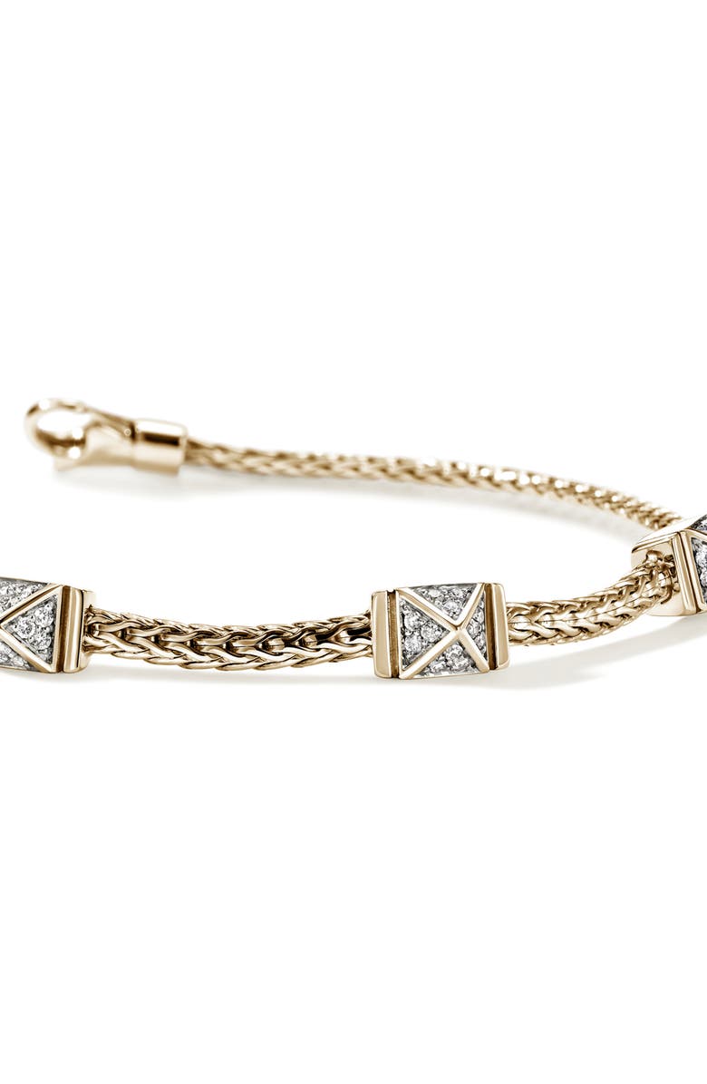 John Hardy Icon Stud Pavé Diamond Bracelet, Alternate, color, Gold
