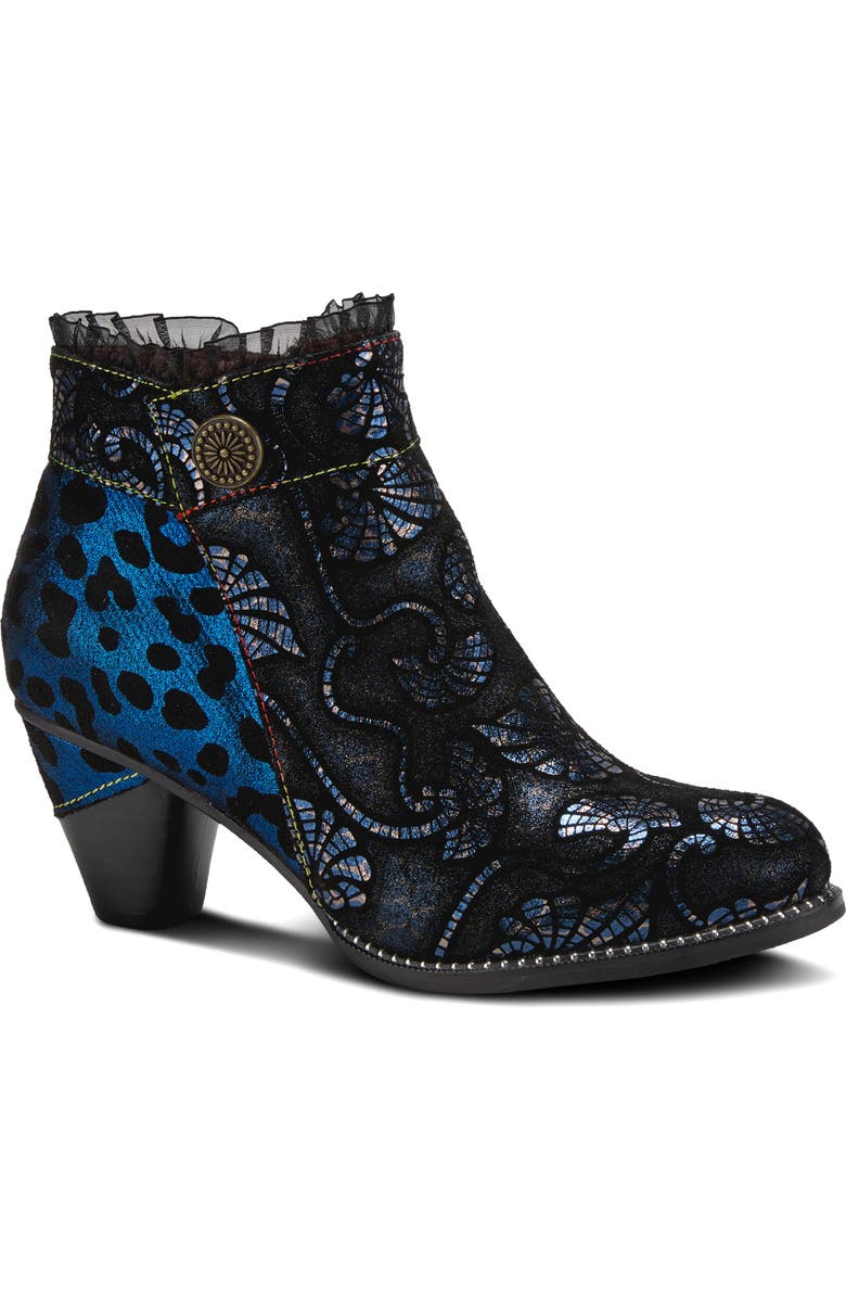 L'Artiste by Spring Step L'Artiste Dessa Bootie, Main, color, Navy Multi Suede